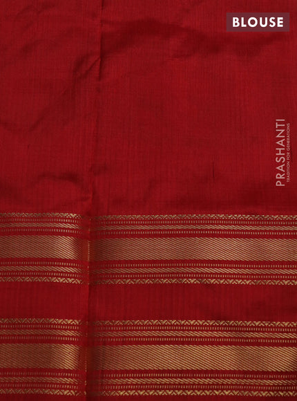 Pochampally silk saree navy blue and red with allover ikat weaves and long ikat woven rettapet zari border
