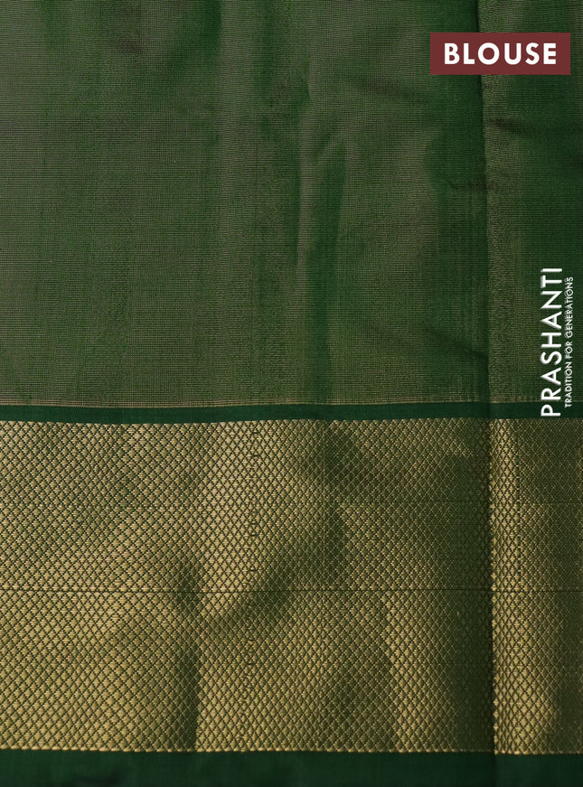 Pochampally silk saree pink and green with allover ikat weaves and long ikat woven zari border