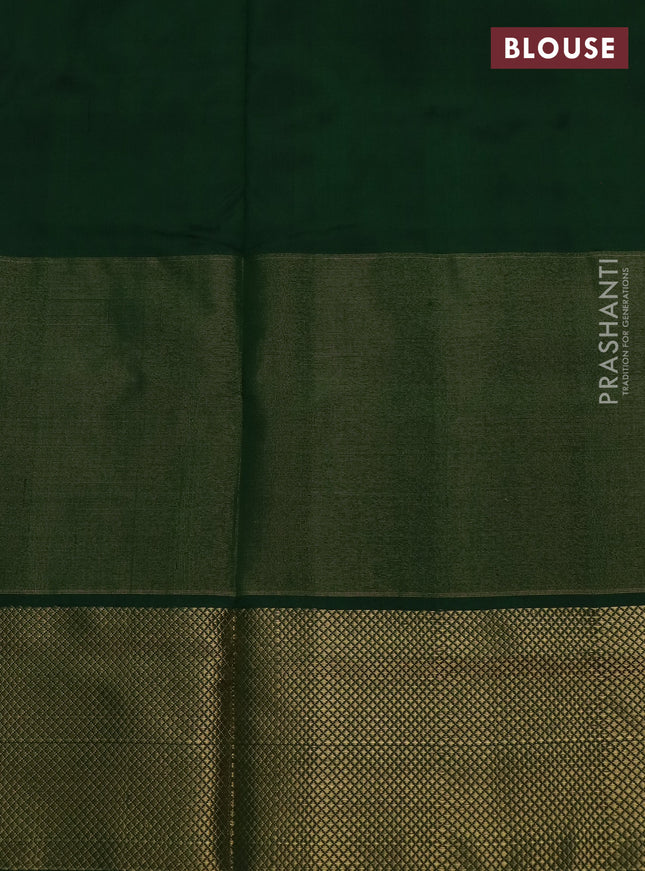 Pochampally silk saree red and green with allover ikat weaves and long ikat woven zari woven border