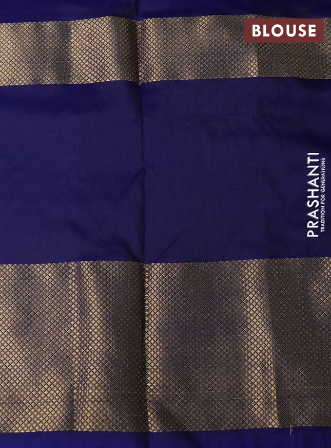 Pochampally silk saree pink and blue with allover ikat weaves and long ikat woven zari border