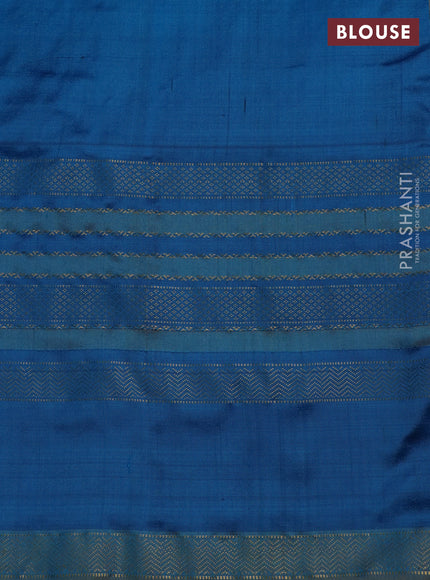 Pochampally silk saree maroon and cs blue with allover ikat weaves and long rettapet zari woven border