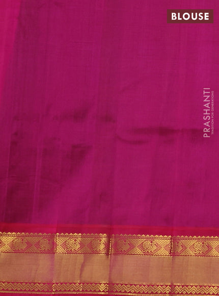 Kuppadam silk cotton saree green and pink with annam zari woven buttas and zari woven border