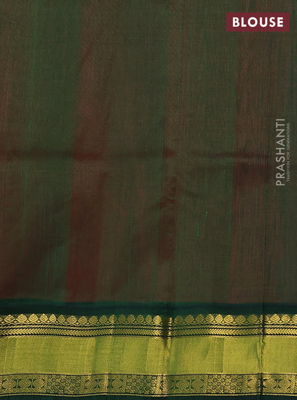 Kuppadam silk cotton saree reddish pink and green with rudhraksha zari woven buttas and zari woven border