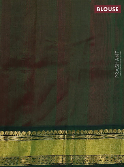Kuppadam silk cotton saree red and green with rudhraksha zari woven buttas and zari woven border