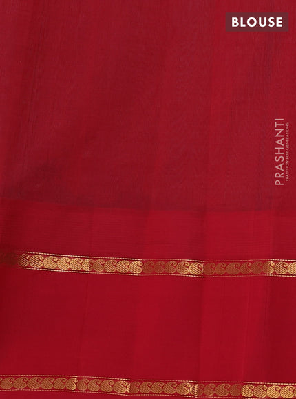 Kuppadam silk cotton saree teal green and red with allover thread woven checked pattern and rettapet zari woven annam butta border