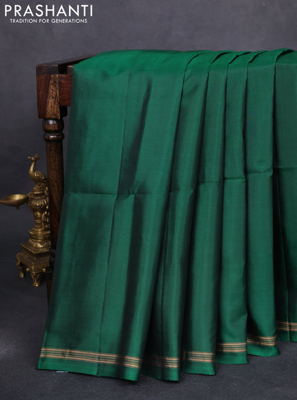 Pure soft silk saree green and magenta pink with plain body and kalamkari hand painted pallu