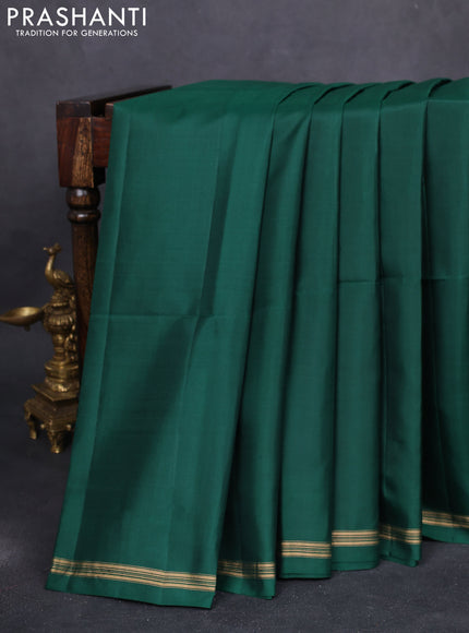Pure soft silk saree green and maroon with plain body and kalamkari hand painted pallu