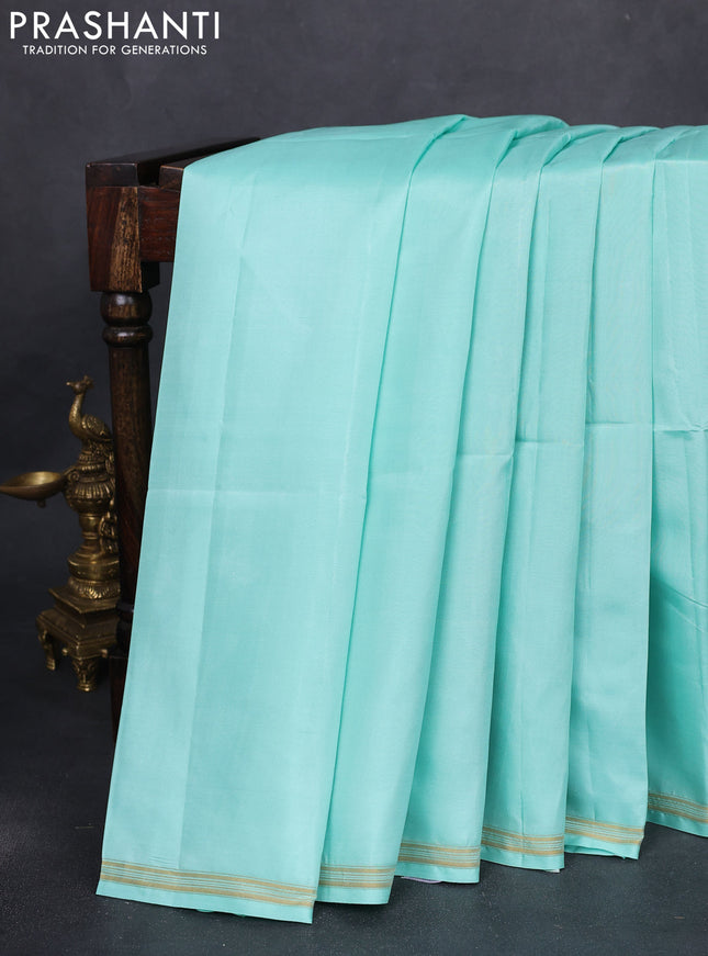 Pure soft silk saree teal shade and dark peach orange with plain body and kalamkari hand painted pallu