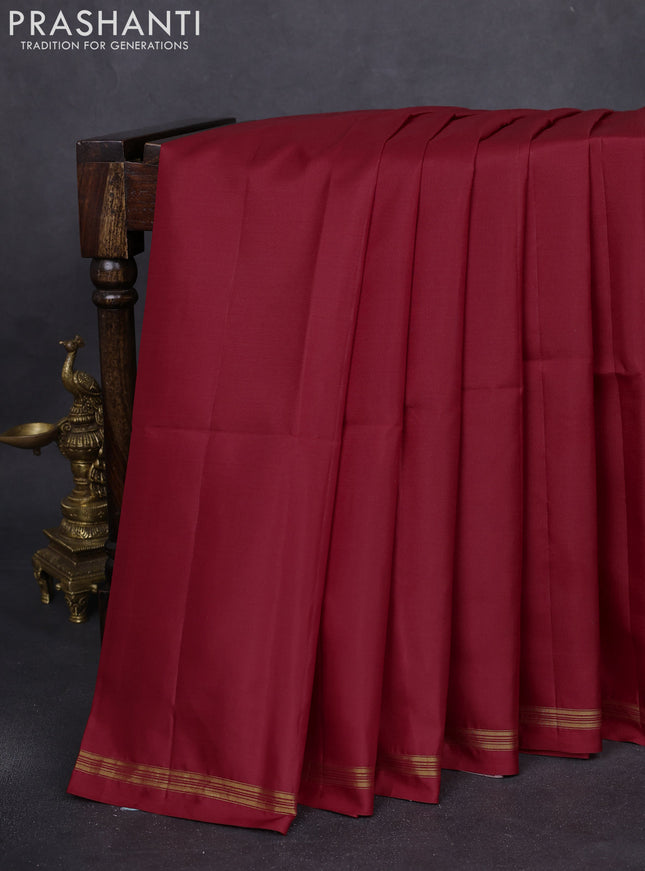 Pure soft silk saree maroon and pastel green with plain body and kalamkari hand painted pallu