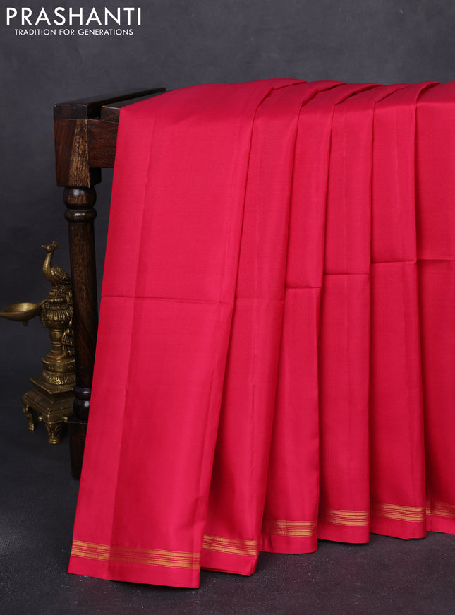 Pure soft silk saree dual shade of pink and yellow with plain body and kalamkari hand painted pallu