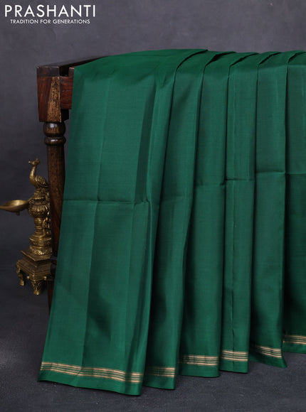 Pure soft silk saree green and purple with plain body and kalamkari hand painted pallu