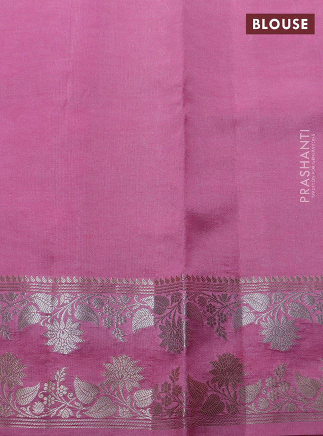 Banarasi poona silk saree dark pink and light pink with zari woven buttas and zari woven border