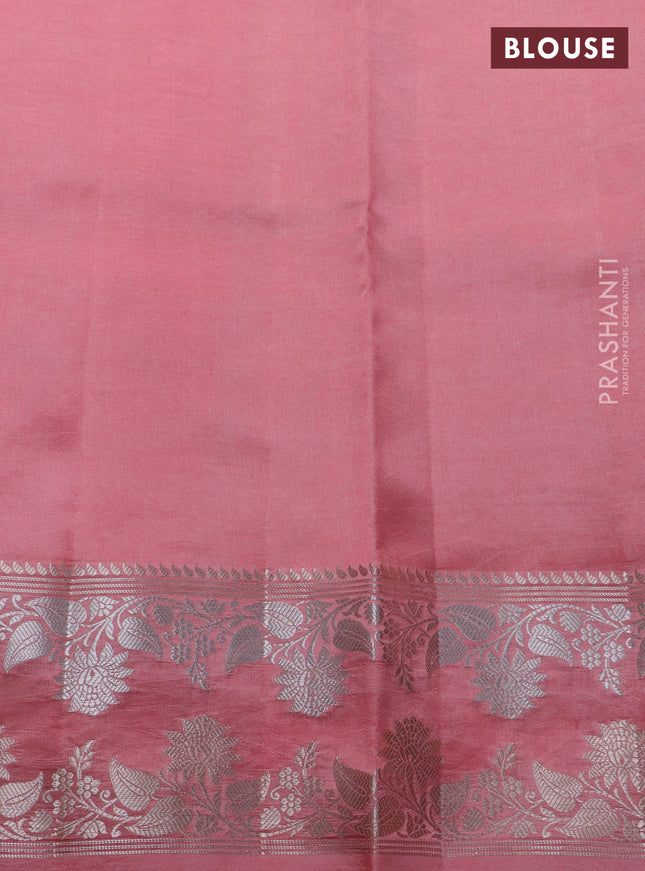 Banarasi poona silk saree orange and peach shade with zari woven buttas and zari woven border