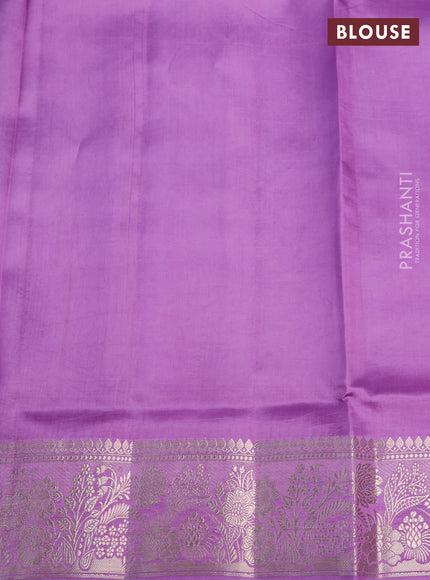 Banarasi poona silk saree wine shade and lavender with thread & zari woven buttas and zari woven border