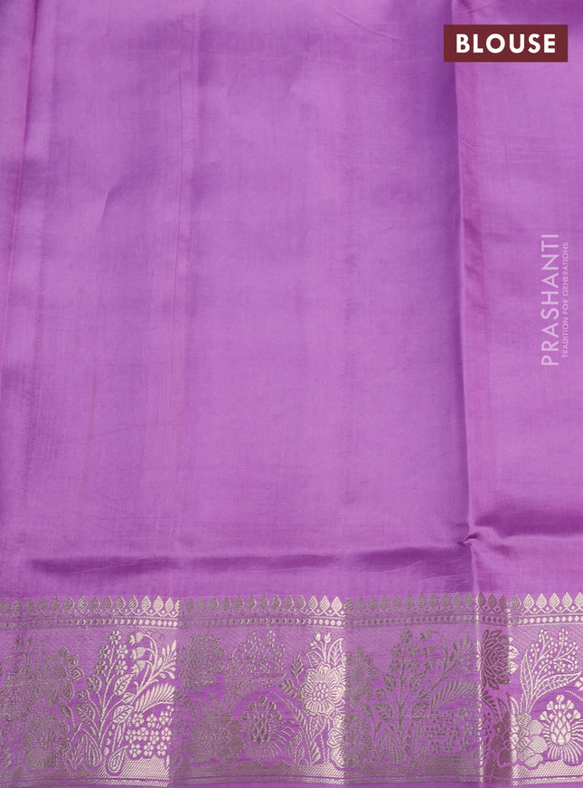 Banarasi poona silk saree wine shade and lavender with thread & zari woven buttas and zari woven border