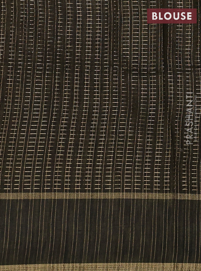 Semi matka saree sap green with allover zari weaves and rettapet zari woven border