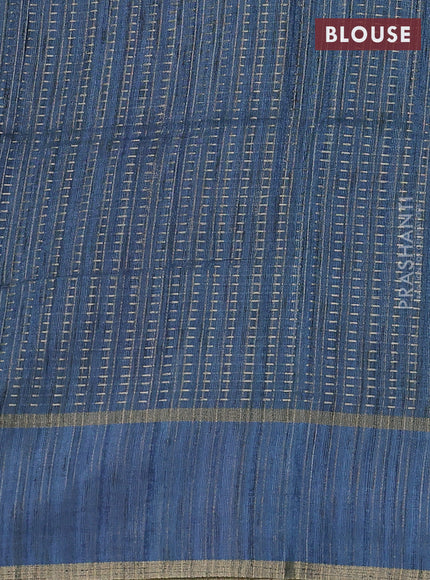Semi matka saree pastel blue with allover zari weaves and rettapet zari woven border