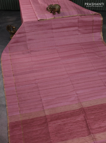 Semi matka saree pastel pink with allover zari weaves and rettapet zari woven border