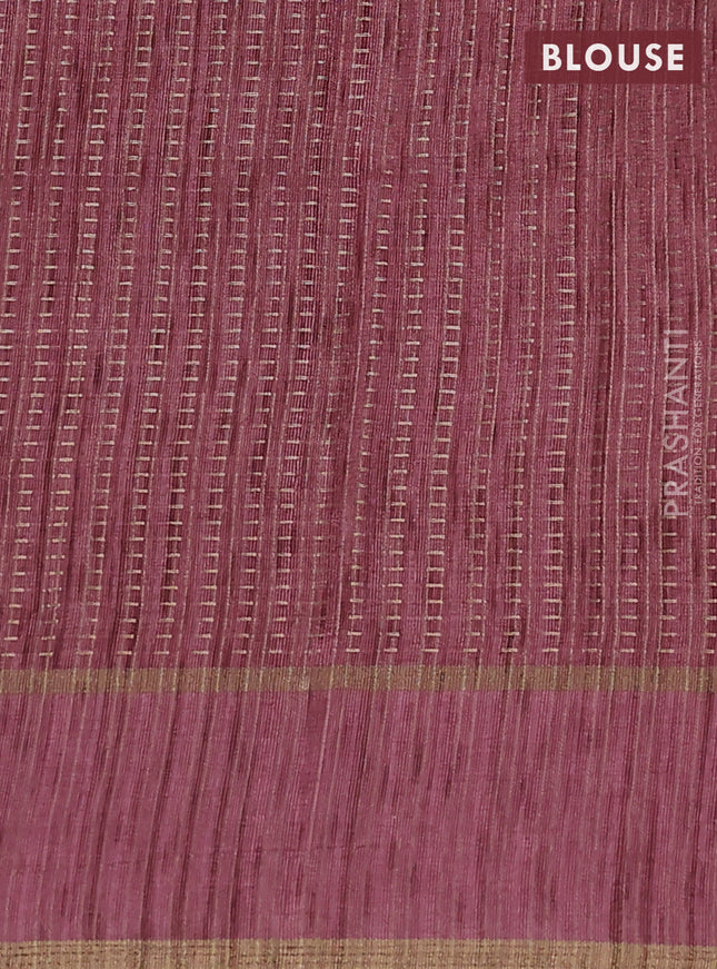 Semi matka saree pastel pink with allover zari weaves and rettapet zari woven border