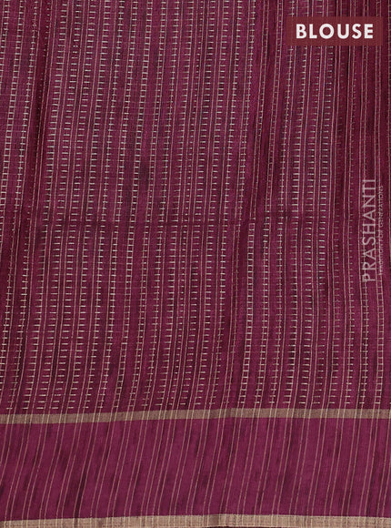 Semi matka saree magenta pink with allover zari weaves and rettapet zari woven border