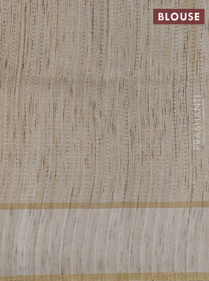 Semi matka saree off white with allover zari weaves and rettapet zari woven border