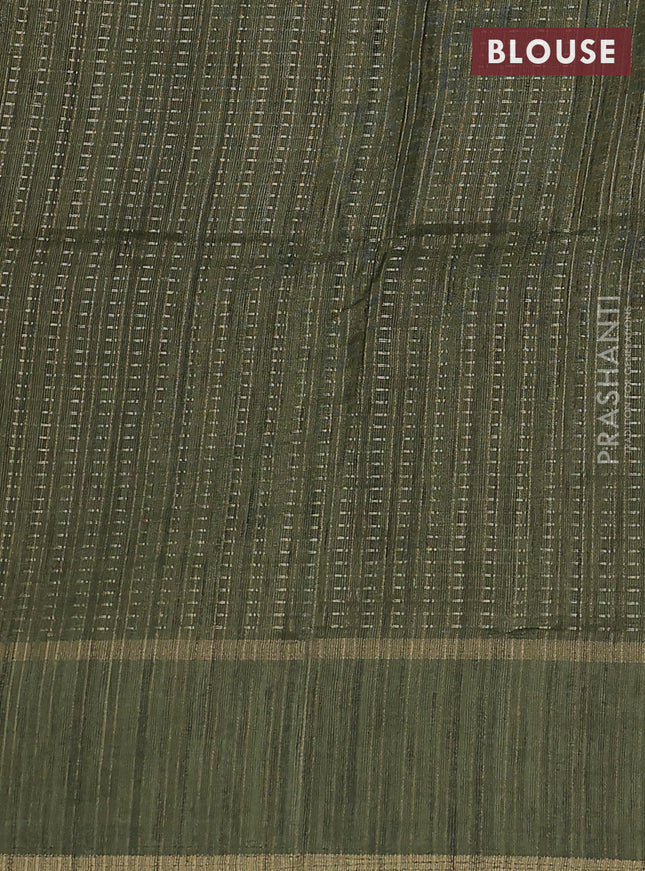 Semi matka saree pastel green with allover zari weaves and rettapet zari woven border