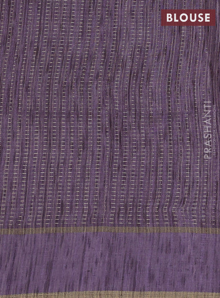 Semi matka saree pastel lavender with allover zari weaves and rettapet zari woven border