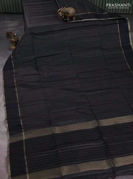 Semi matka saree black with allover zari weaves and rettapet zari woven border