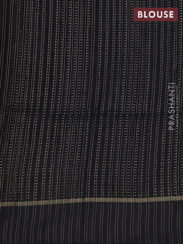 Semi matka saree black with allover zari weaves and rettapet zari woven border