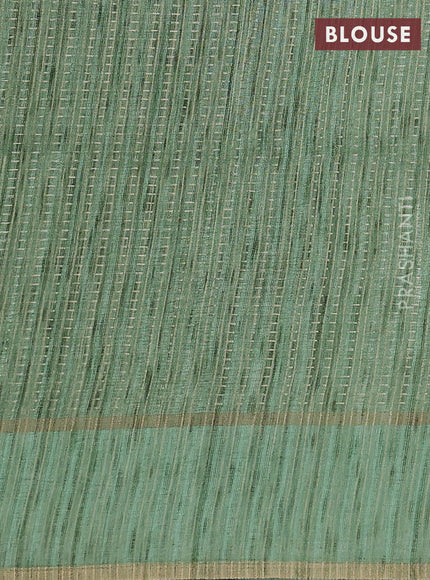 Semi matka saree pastel green with allover zari weaves and rettapet zari woven border