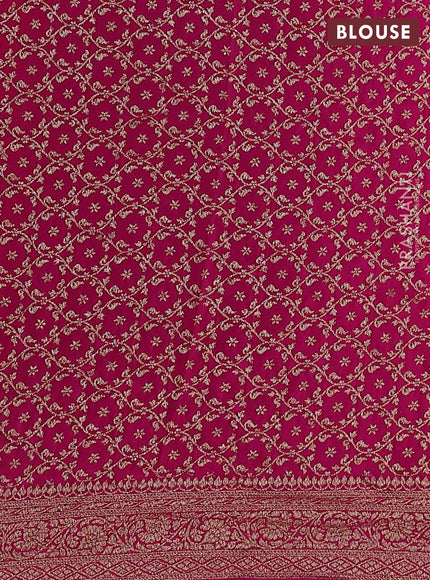 Banarasi crepe partly saree violet and pink with woven buttas and woven border