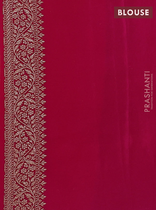 Banarasi crepe partly saree lime yellow and pink with woven buttas and woven border