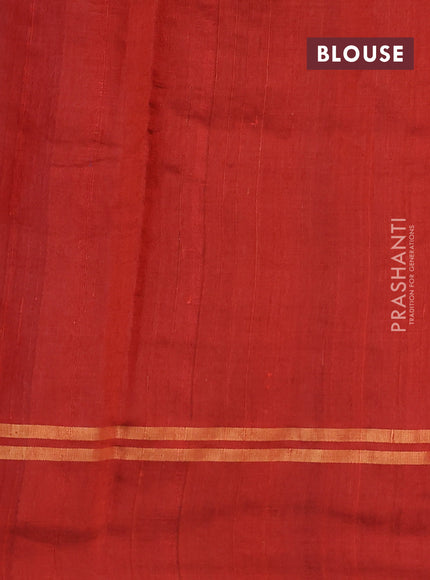 Pure dupion silk saree rustic orange with allover zari weaves and zari woven simple border