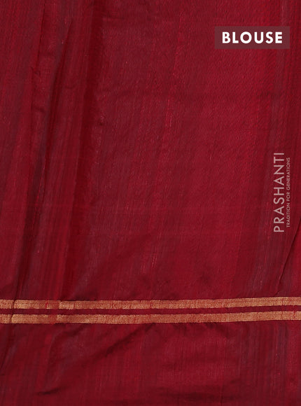 Pure dupion silk saree maroon with allover zari weaves and zari woven simple border