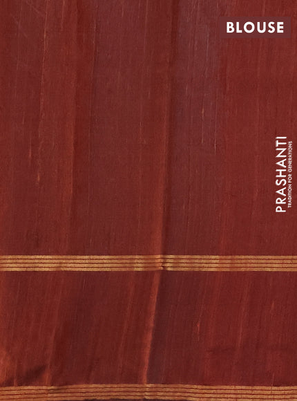 Pure dupion silk saree brown with allover zari weaves and rettapet zari woven border