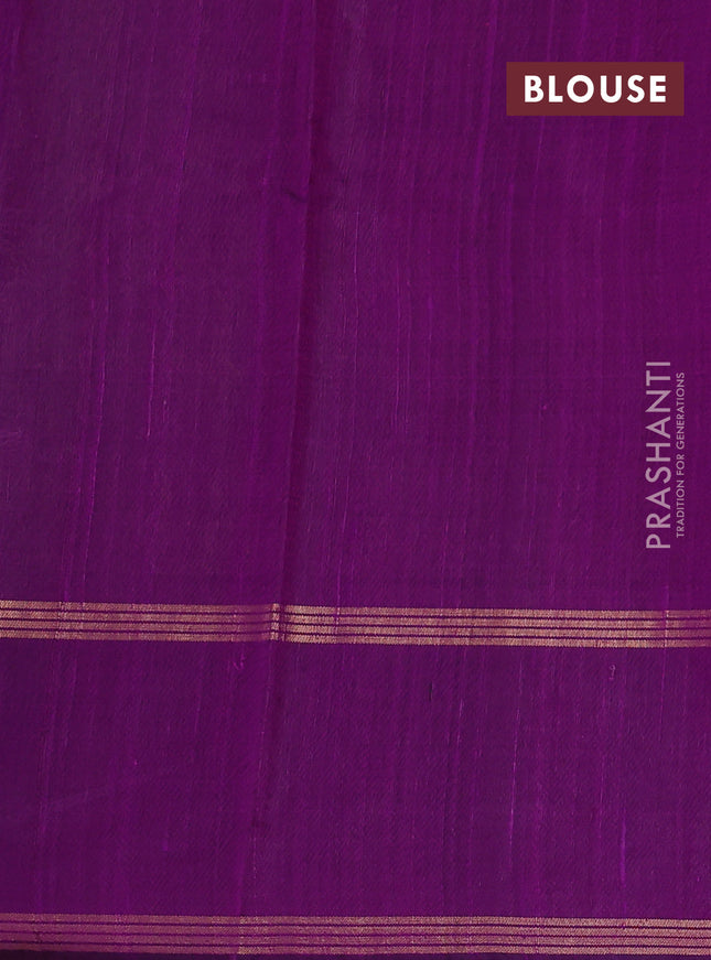 Pure dupion silk saree purple with allover zari weaves and rettapet zari woven border