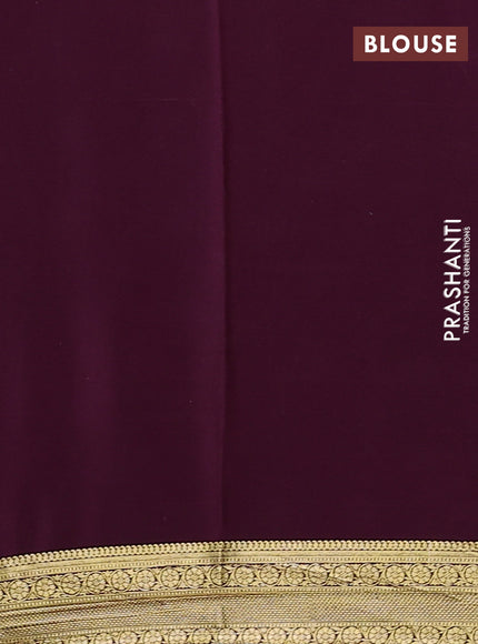 Pure mysore silk saree candy pink and wine shade with plain body and zari woven border