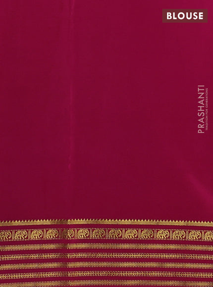 Pure mysore silk saree grey and pink with palin body and zari woven border