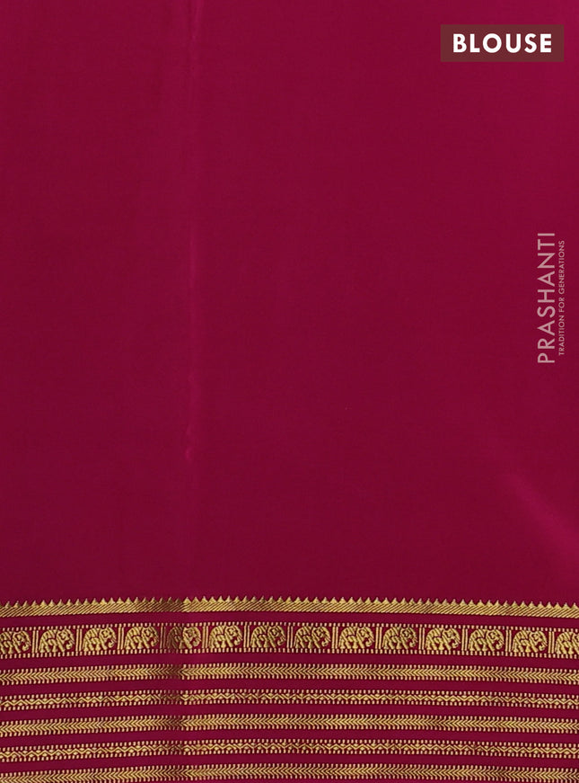 Pure mysore silk saree grey and pink with palin body and zari woven border