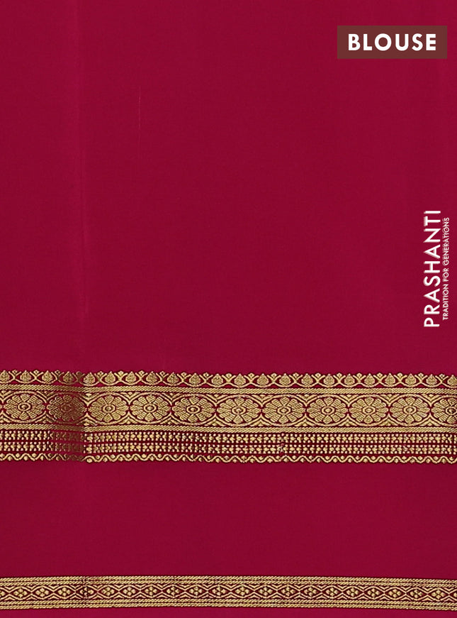 Pure mysore silk saree mustard yellow and pink with plain body and rettapet zari woven border