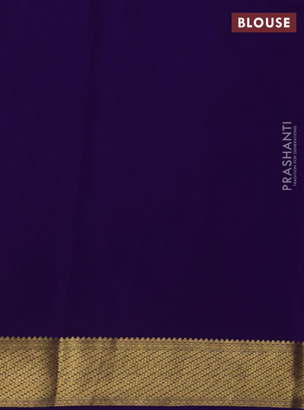 Pure mysore silk saree pink and violet with allover zari woven buttas and zari woven border