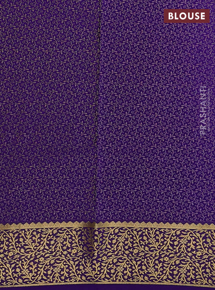 Pure mysore silk saree pink and violet with allover zari woven buttas and zari woven border