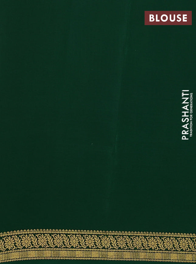 Pure mysore silk saree red and green with allover zari checked pattern and zari woven border