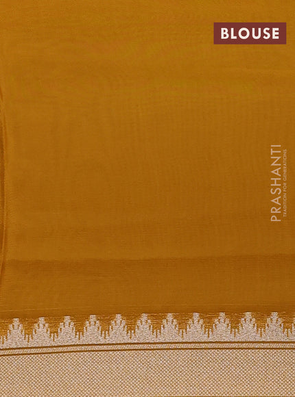 Munga crepe silk saree violet and mustard yellow with zari woven buttas and rich thread & zari woven pallu