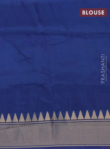 Munga crepe silk saree pink and peacock blue with zari woven buttas and rich thread & zari woven pallu