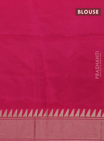 Munga crepe silk saree black and pink with zari woven buttas and rich thread & zari woven pallu