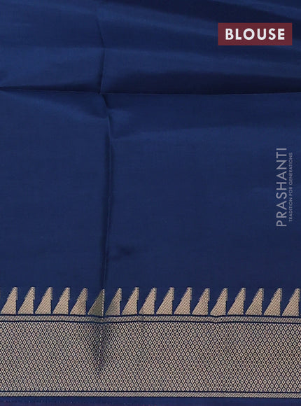 Munga crepe silk saree pink and peacock blue with silver & gold zari woven buttas and rich zari woven pallu