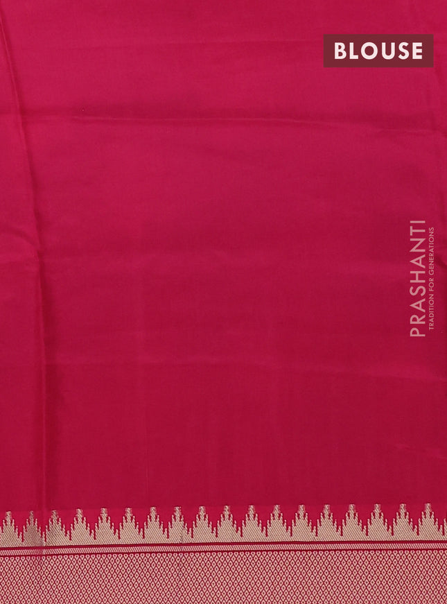 Munga crepe silk saree black and pink with silver & gold zari woven buttas and rich zari woven pallu