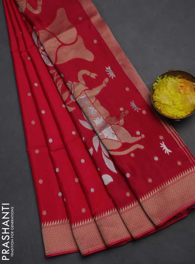 Munga crepe silk saree pink and peacock blue with zari woven buttas and rich zari woven pallu