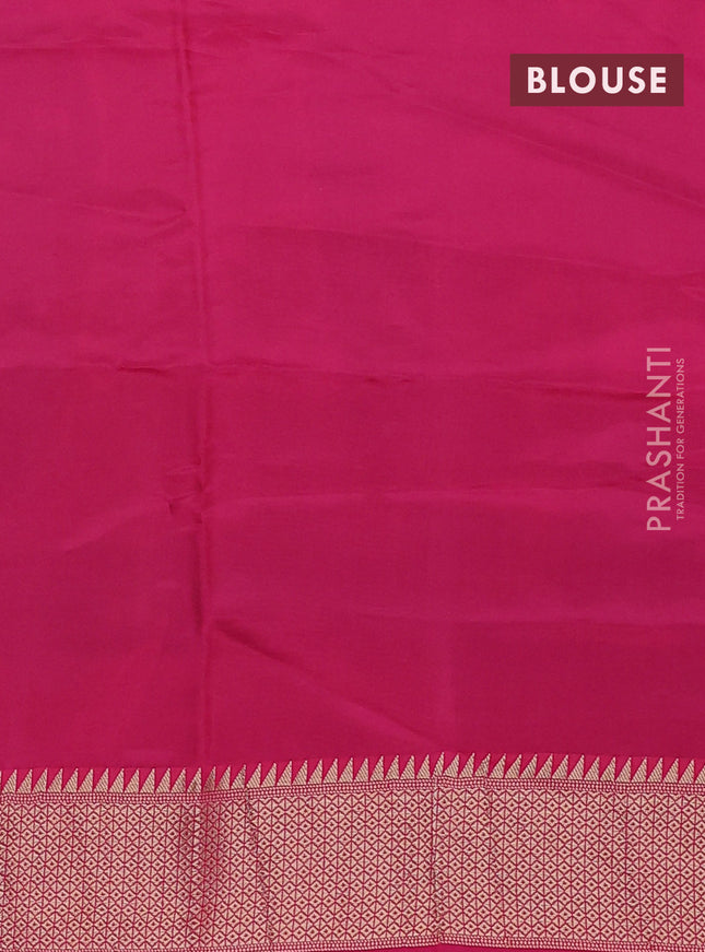 Munga crepe silk saree black and pink with zari woven buttas and rich zari woven pallu